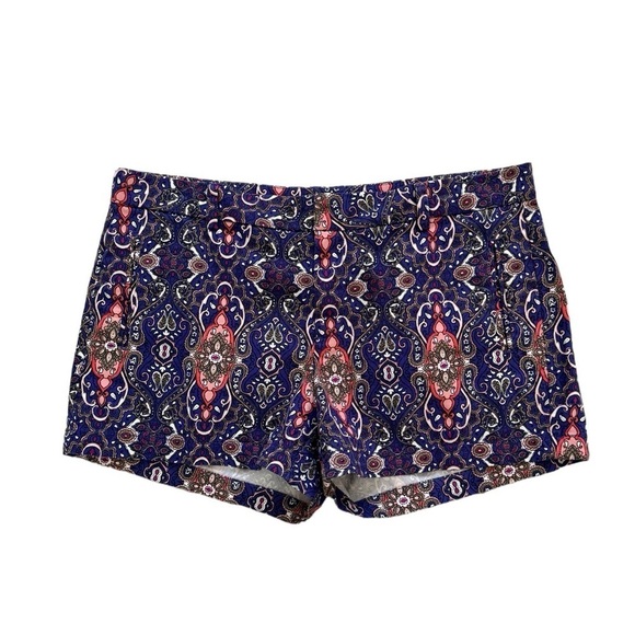 JCPenney Purple Paisley Print Cotton Chino Shorts 3" Inseam Size 12 - Picture 1 of 5